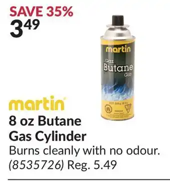 Princess Auto 8 oz butane gas cylinder offer
