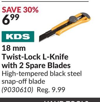 Princess Auto 18 mm twist-lock l-knife with 2 spare blades offer