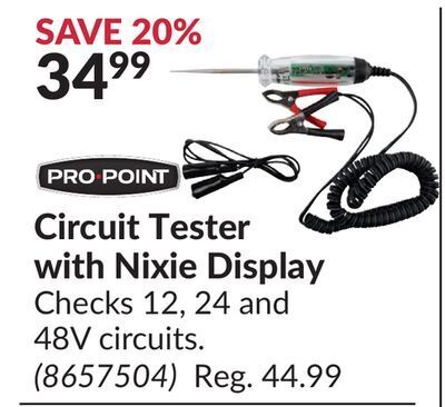 Princess Auto Circuit tester with nixie display offer