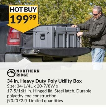 Princess Auto 34 in. heavy duty poly utility box offer
