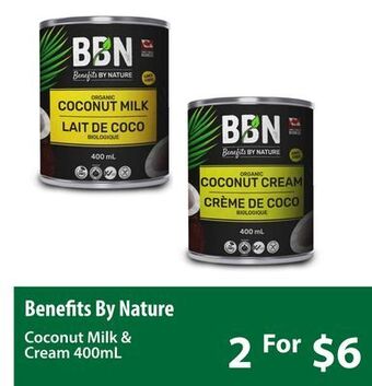Healthy Planet Benefits by nature coconut milk & cream offer