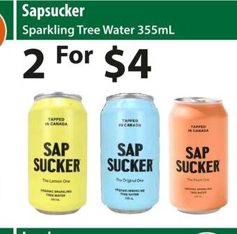 Healthy Planet Sapsucker sparkling tree water offer