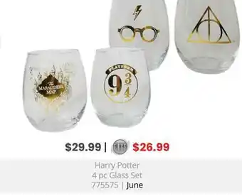 GameStop Harry potter 4 pc glass set offer