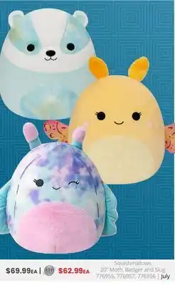 GameStop Squishmallows 20 moth, badger and slug offer