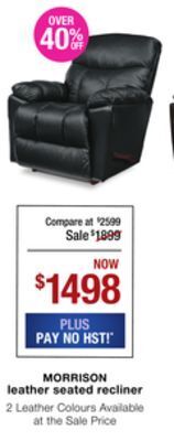 La Z Boy Morrison leather seated recliner offer