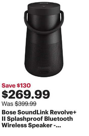 Best Buy Bose SoundLink Revolve+ II Splashproof Bluetooth Wireless Speaker offer