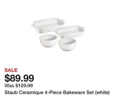 TSC Stores Staub ceramique 4-piece bakeware set (white) offer