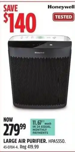 Canadian Tire LARGE AIR PURIFIER. HPA5350. TESTED offer