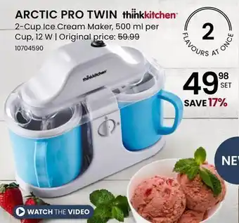 Stokes Arctic pro twin 2-cup ice cream maker, 500 ml per cup, 12 w offer