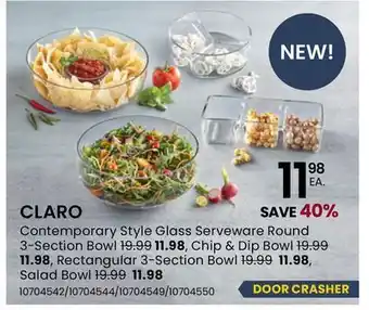 Stokes Claro glass serveware collection offer