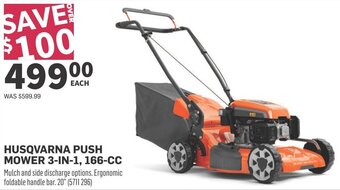 Co-op HUSQVARNA PUSH MOWER 3-IN-1, 166-CC offer