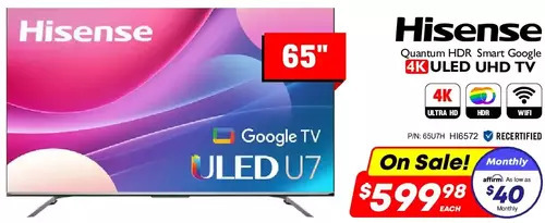 Factory Direct Hisense quantum hdr smart google 4k uled uhd tv 65 offer