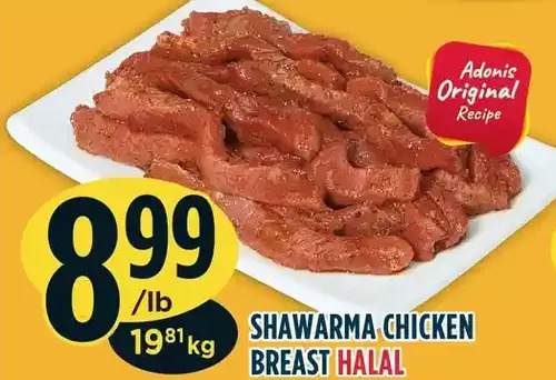 Marché Adonis Shawarma chicken breast halal offer