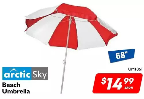 Factory Direct Arctic sky beach umbrella offer