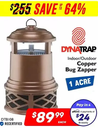Dynatrap indoor/outdoor copper bug zapper