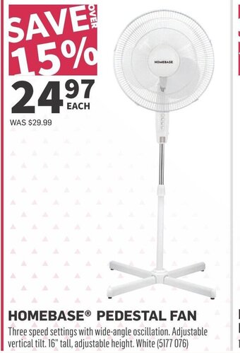 Co-op HOMEBASEⓇ PEDESTAL FAN offer