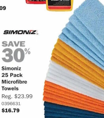 PartSource Simoniz 25 Pack Microfibre Towels offer