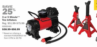 PartSource 3 or 5 Minute** Tire Inflators offer