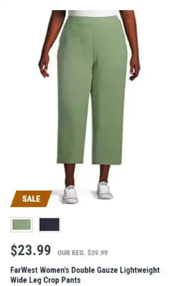 Mark's Far West Women's Double Gauze Lightweight Wide Leg Crop Pants offer