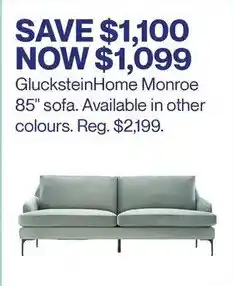 Hudson's Bay GlucksteinHome Monroe 85" sofa. Available in other colours. offer