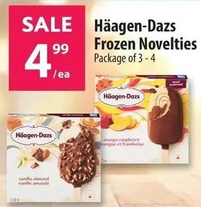Co-op Häagen-Dazs Frozen Novelties Package of 3-4 offer