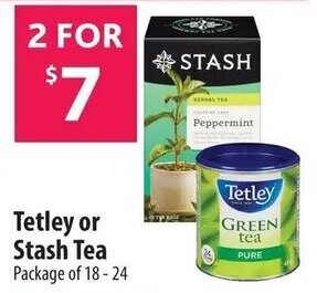 Tetley or Stash Tea Package of 18-24