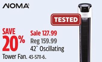 Canadian Tire Noma 42 oscillating tower fan offer