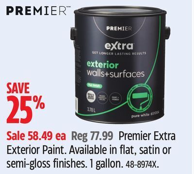 Canadian Tire Premier premier extra exterior paint offer
