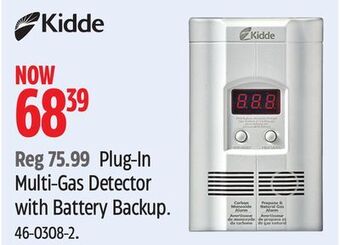 Canadian Tire Kidde plug-in multi-gas detector with battery backup offer