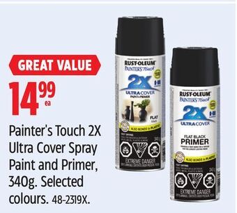 Canadian Tire Rust-oleum painter's touch 2x ultra cover spray paint and primer, 340g offer