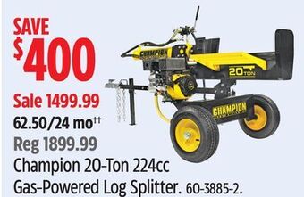 Canadian Tire Champion 20-ton 224cc gas-powered log splitter offer