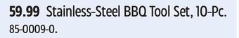 Canadian Tire Vida by paderno stainless-steel bbq tool set, 10-pc offer