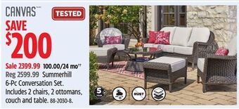 Canadian Tire Canvas summerhill 6-pc conversation set offer