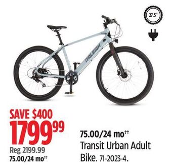 Canadian Tire Raleigh transit urban adult bike offer