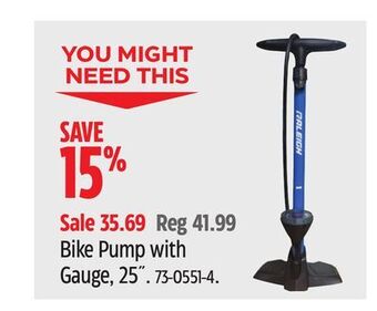 Canadian Tire Raleigh bike pump with gauge, 25 offer