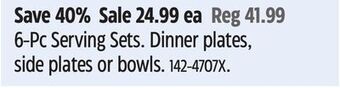 Canadian Tire Corelle 6-pc serving sets offer