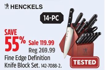 Canadian Tire Henckels fine edge definition knife block set offer