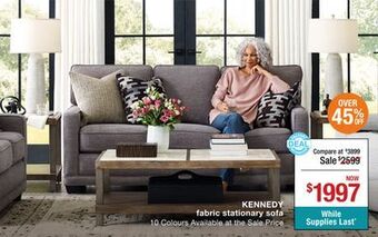 La Z Boy Kennedy fabric stationary sofa offer