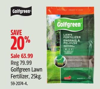 Canadian Tire Golfgreen lawn fertilizer, 25kg offer