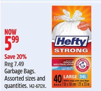 Canadian Tire Hefty garbage bags offer