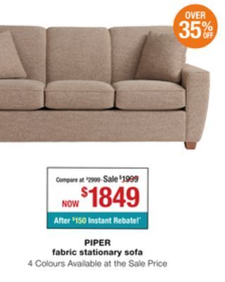 La Z Boy Piper fabric stationary sofa offer