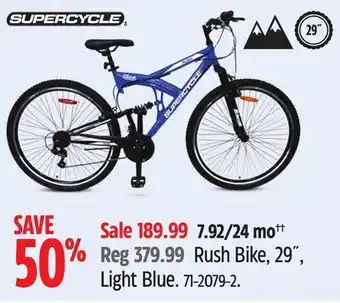 Canadian Tire Supercycle rush bike, 29˝, light blue offer