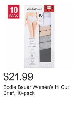 Costco Eddie bauer women's hi cut brief, 10-pack offer