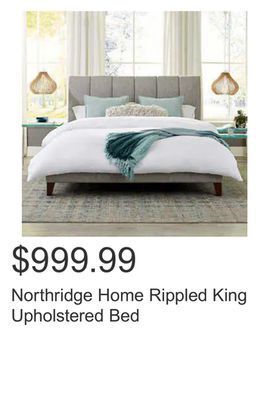 Costco Northridge home rippled king upholstered bed offer