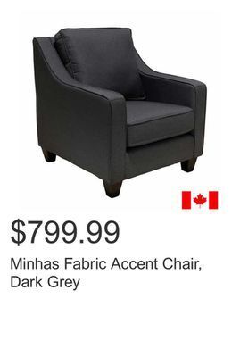 Costco Minhas fabric accent chair, dark grey offer
