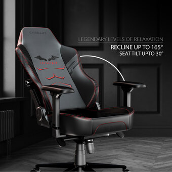 Best Buy Cybeart the batman edition ergonomic faux leather gaming chair - black/red/carbon fibre offer