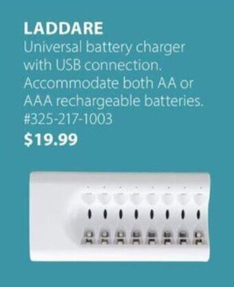 JYSK LADDARE Universal battery charger with USB connection offer