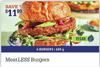M & M Food Market MeatLESS Burgers offer