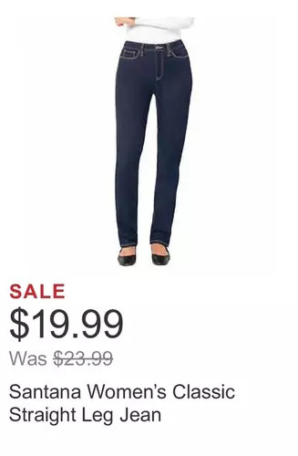 Costco Santana women’s classic straight leg jean offer