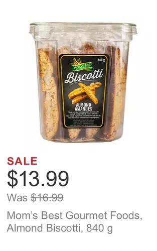 Costco Mom’s best gourmet foods, almond biscotti, 840 g offer